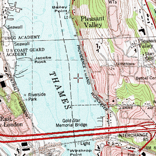 Topographic Map of Crystal Lake, CT