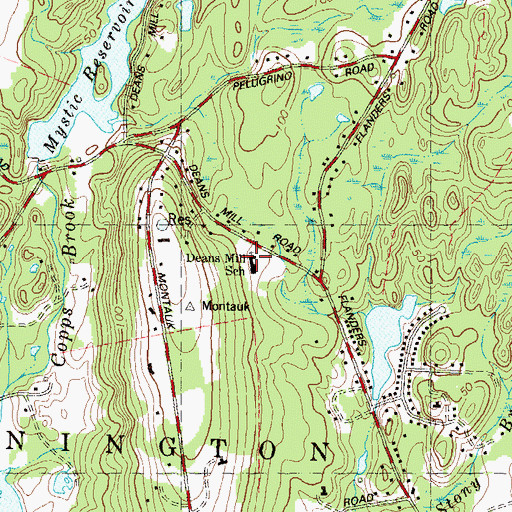 Topographic Map of Deans Mill Elementary School, CT