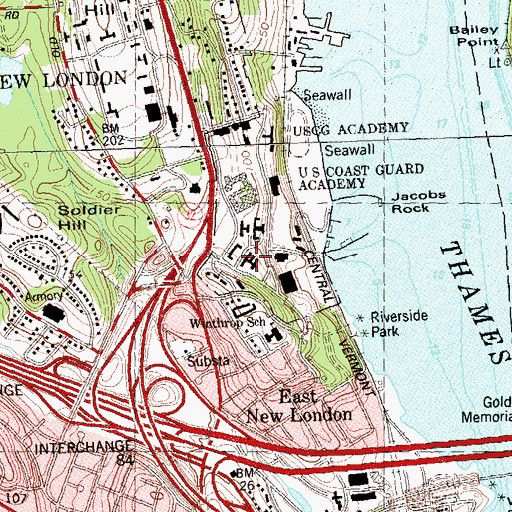 Topographic Map of Dimick Hall, CT
