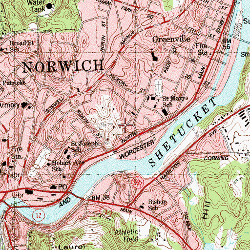 Topographic Map of Divine Providence Church, CT