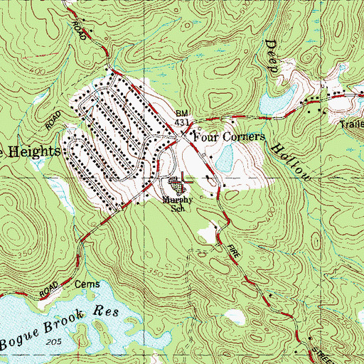 Topographic Map of Doctor Charles E Murphy School, CT