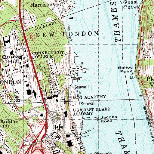 Topographic Map of Eagle Pier, CT