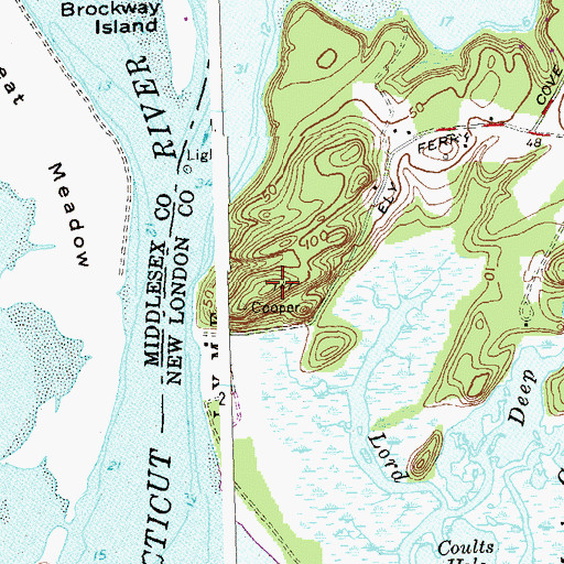 Topographic Map of Ely Hill, CT