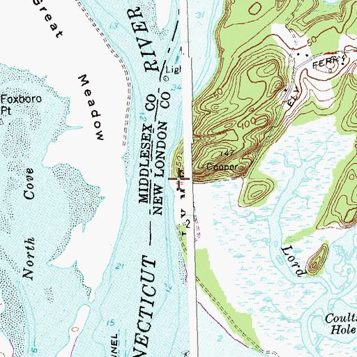 Topographic Map of Ely Landing (historical), CT