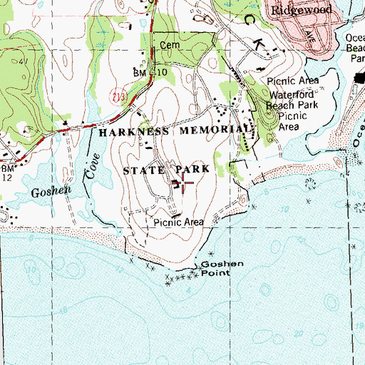 Topographic Map of Eoil, CT