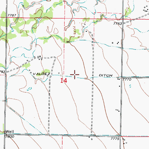Topographic Map of Valdez Ditch, CO