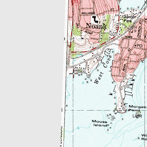 Topographic Map of Esker Point Beach, CT