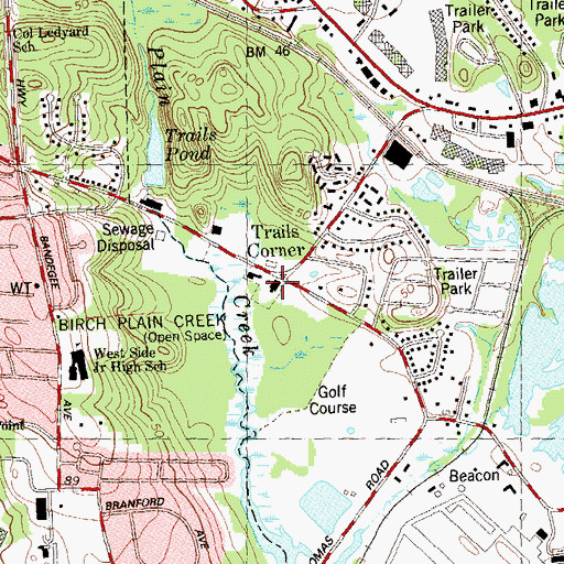 Topographic Map of Faith Lutheran Church, CT