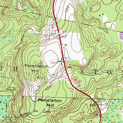 Topographic Map of First Baptist Church, CT