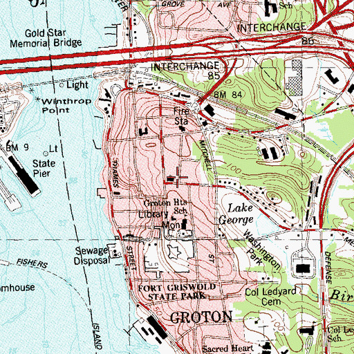 Topographic Map of First Church of Christ, CT