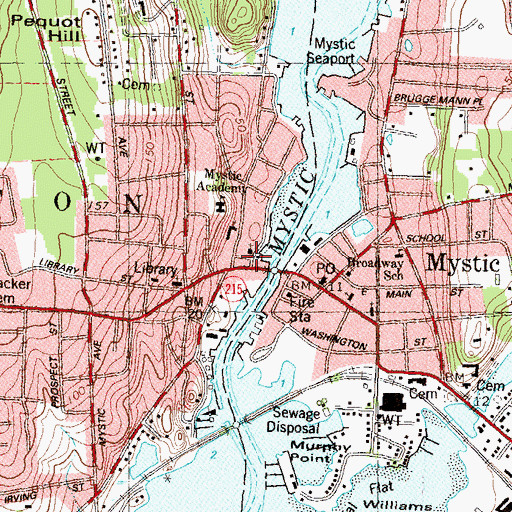 Topographic Map of First Church of Christ Scientist, CT