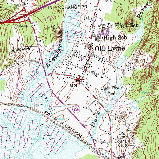 Topographic Map of First Congregational Church, CT
