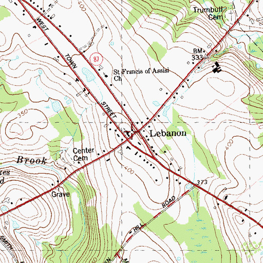 Topographic Map of First Congregational Church, CT