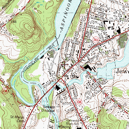 Topographic Map of First Congregational Church, CT