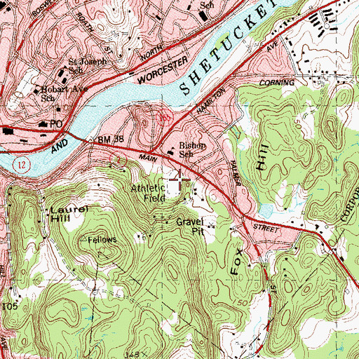 Topographic Map of Fitzgerald Field, CT