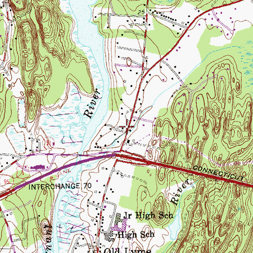 Topographic Map of Florence Griswold Museum, CT
