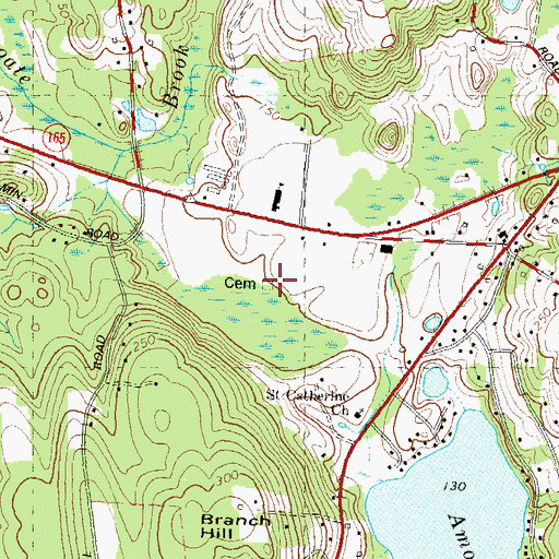 Topographic Map of Fobes - Amos Cemetery, CT