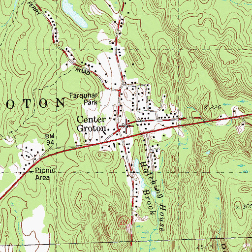 Topographic Map of Four Corners (historical), CT