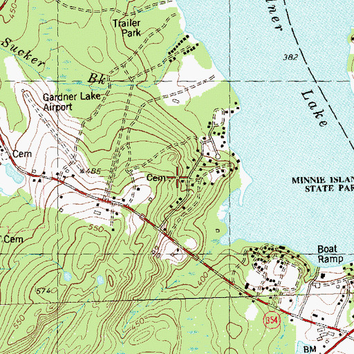 Topographic Map of Fox Cemetery, CT