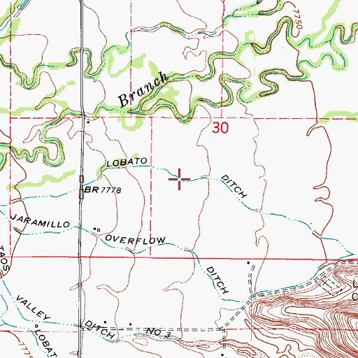 Topographic Map of Lobato Ditch, CO