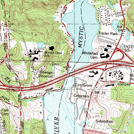 Topographic Map of Saint Patrick Cemetery, CT