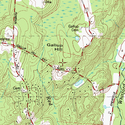 Topographic Map of Gallup Hill School (historical), CT