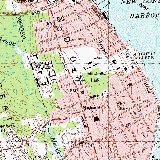 Topographic Map of Gardiners Cemetery, CT