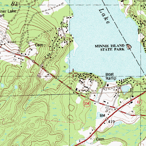 Topographic Map of Gardner Lake Park, CT