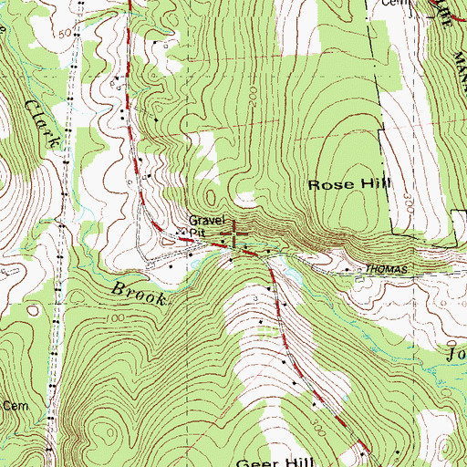 Topographic Map of Geer Hill School (historical), CT
