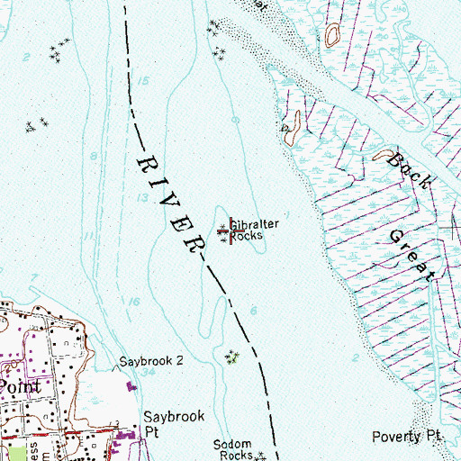 Topographic Map of Gibralter Rocks, CT