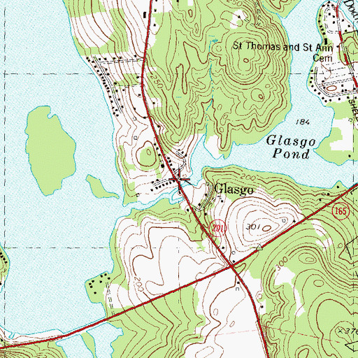 Topographic Map of Glasgo Post Office, CT