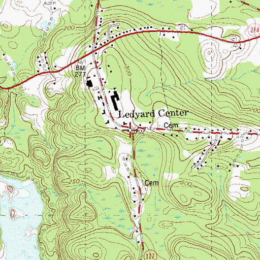 Topographic Map of Grange Hall, CT