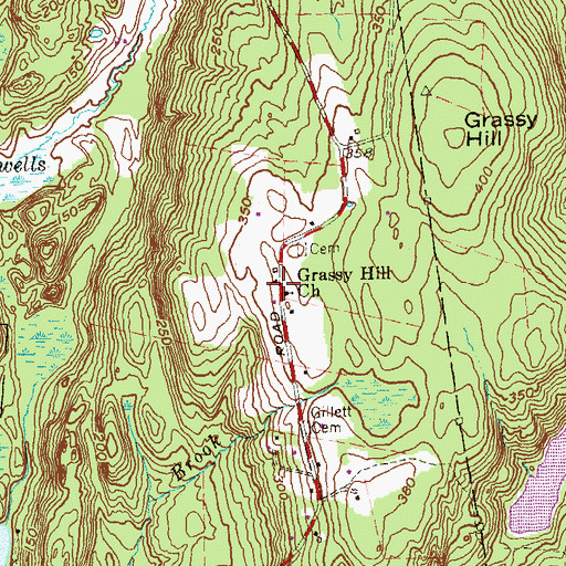 Topographic Map of Grassy Hill (historical), CT