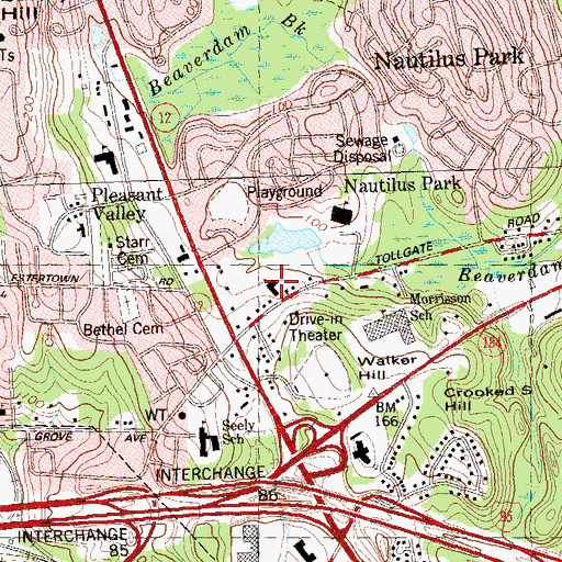 Topographic Map of Groton Bible Chapel, CT