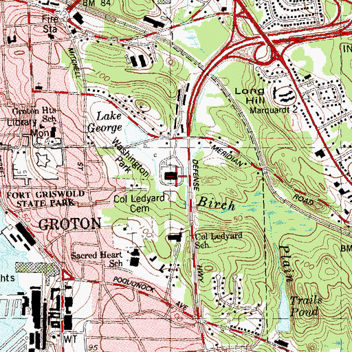 Topographic Map of Groton City Municipal Building, CT