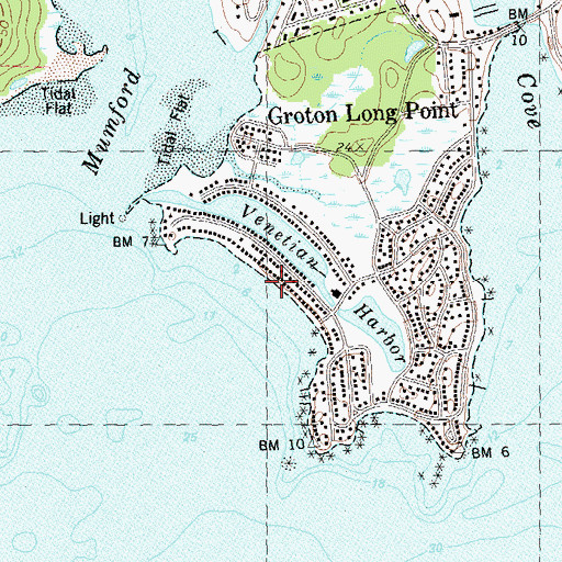 Topographic Map of Groton Long Point Main Beach, CT