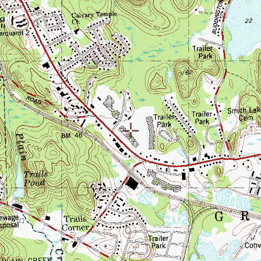 Topographic Map of Groton Shoppers Plaza Shopping Center, CT