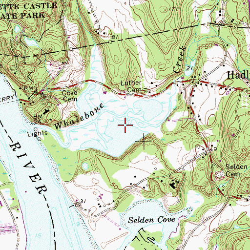 Topographic Map of Hadlyme Cove, CT