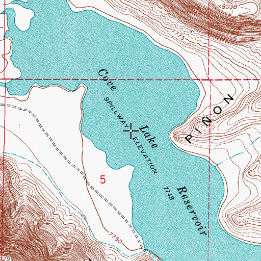 Topographic Map of Cove Lake Reservoir, CO
