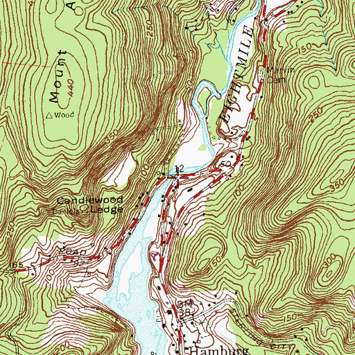 Topographic Map of Hamburg Bridge, CT