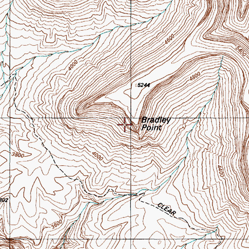Topographic Map of Bradley Point, AZ