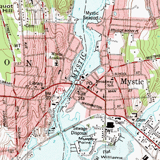 Topographic Map of Holmes Wharf (historical), CT