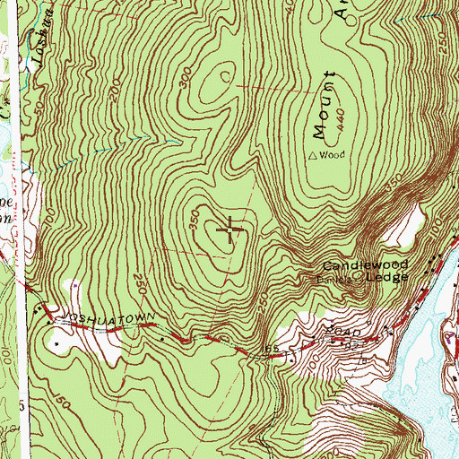 Topographic Map of Honey Hill, CT