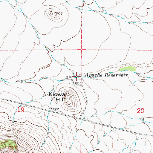Topographic Map of Apache Reservoir, CO