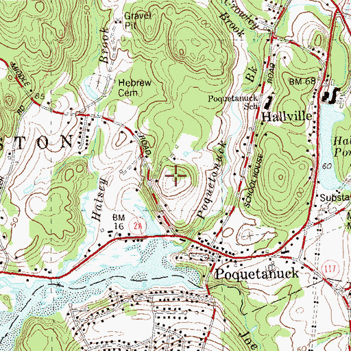 Topographic Map of Huckleberry Hill, CT