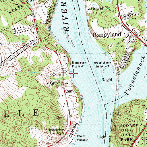 Topographic Map of Indian Creek, CT