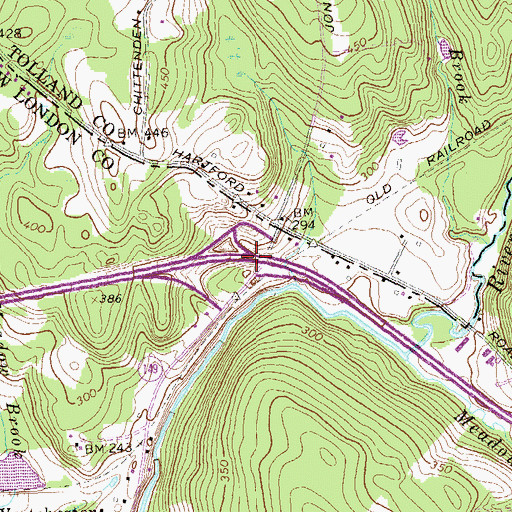 Topographic Map of Interchange 16, CT