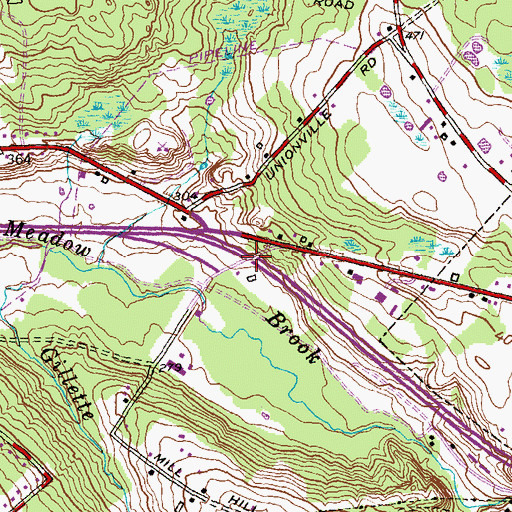 Topographic Map of Interchange 17, CT