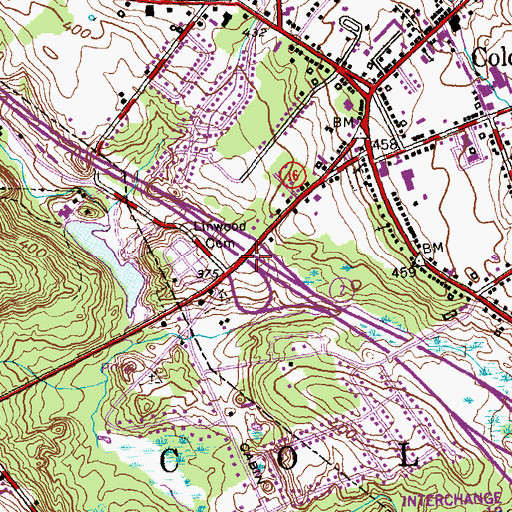 Topographic Map of Interchange 18, CT