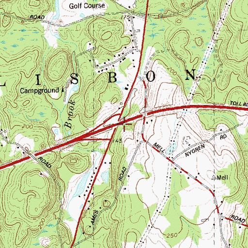 Topographic Map of Interchange 83A, CT